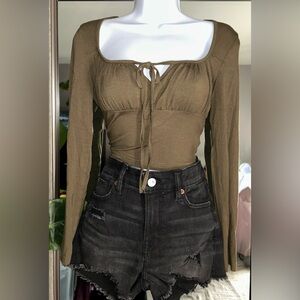 SHEIN Long Sleve Crop Top - Size Small